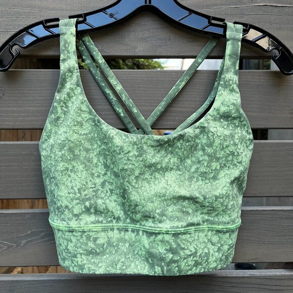 LULULEMON Energy Sports Bra, Green & Gray, Size 8 Med EUC - Picture 1 of 3